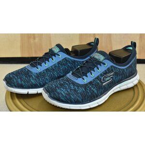 🌹Skechers Glider Women's Shoes Size 7.5 Deep Blue Stretch Fit Running Sneakers